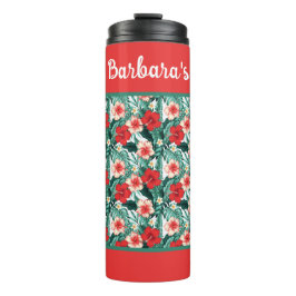 Personalize Hibiscus Flowered  Thermosbecher