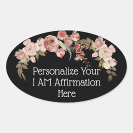 Personalize I Am Affirmation Christlich Ovaler Aufkleber