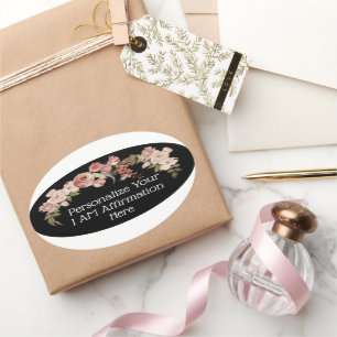 Personalize I Am Affirmation Christlich Ovaler Aufkleber