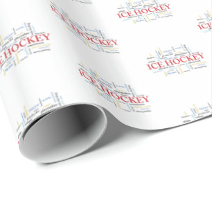 Personalize, Ice Hockey Coach Vielen Dank in Worte Geschenkpapier