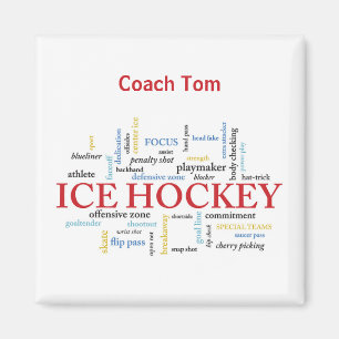Personalize, Ice Hockey Coach Vielen Dank in Worte Magnet