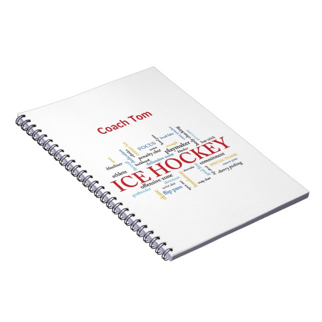 Personalize, Ice Hockey Coach Vielen Dank in Worte Notizblock (Rechte Seite)