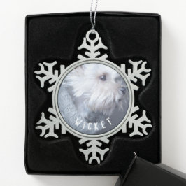 Personalize It! Pet Memorial Schneeflocken Zinn-Ornament
