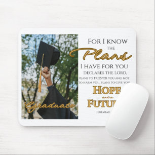 Personalize Jeremiah 29:11 Grad Cap Scripture Mousepad
