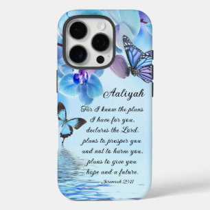 Personalize Jeremiah 29:11 Orchids Butterfly Bibel iPhone 16 Pro Hülle