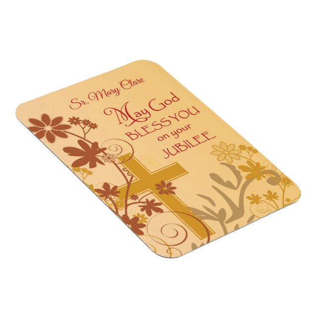 Personalize, Jubilee Anniversary Nun Cross, Wirbel Magnet (Rechte Seite)