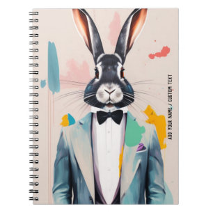 PERSONALIZE - Kaninchen Gentleman   Notizbuch Notizblock