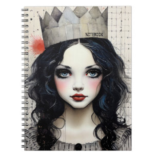 PERSONALIZE: Mädchen mit Krone   Notebook-Journal Notizblock