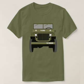 Personalize Military Veteran vintage Army Vehicle T-Shirt