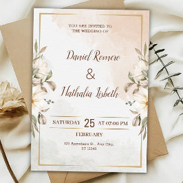 Personalize Minimalistic Floral wedding Invitation Einladung