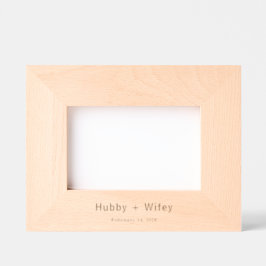 Personalize | Modern Simple Hubby & Wifey Wedding  Geätzte Rahmen