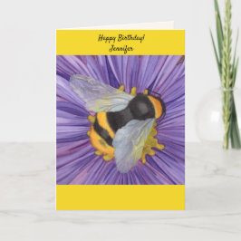 Personalize NAME Bee Honeybee Birthday Card Feiertagskarte