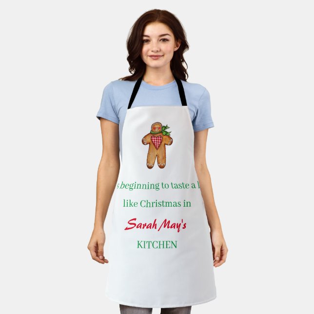 Personalize Name Christmas Kitchen Schürze (Getragen)