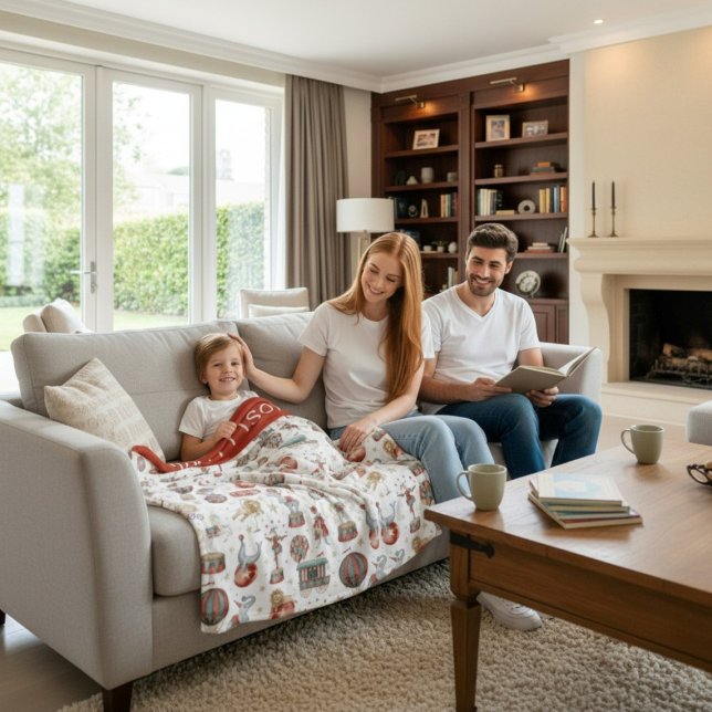 personalize Nostalgic Vintage Circus Pattern  Fleecedecke (Von Creator hochgeladen)