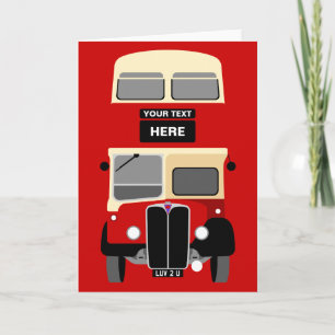 Personalize Old Brighton Double Decker Bus Karte