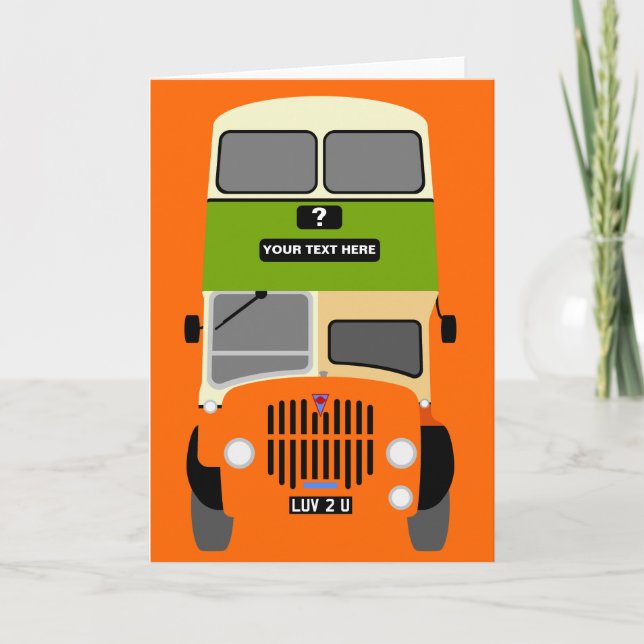 Personalize Old Glasgow Double Decker Bus Karte (Vorderseite)
