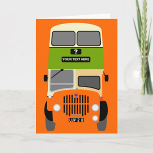Personalize Old Glasgow Double Decker Bus Karte
