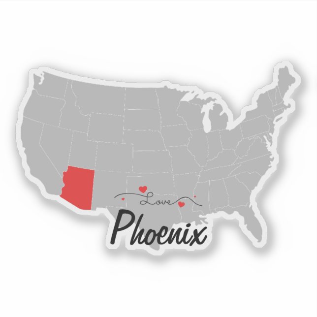 Personalize - Phoenix, Arizona Map US Aufkleber (Vorderseite)
