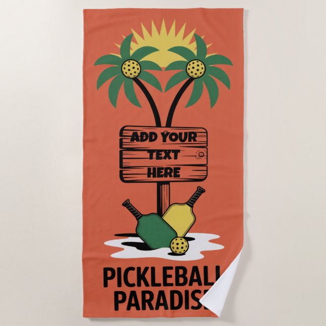 PERSONALIZE Pickleball Paradise Strandtuch (Vorderseite)