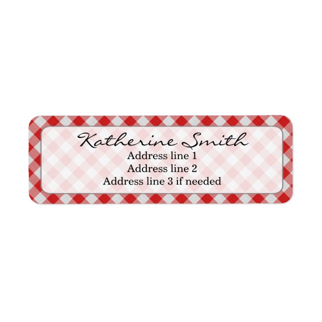 Personalize: Red and White Gingham Karo Pattern (Vorne)