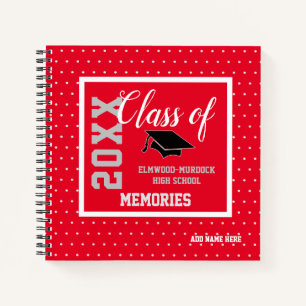 Personalize Red Senior Class 2023 High School Book Notizbuch