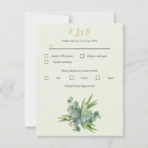 Personalize Response Card Eucalyptus bouquet RSVP Karte
