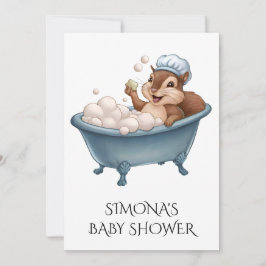 Personalize Retro Squirrel Baby Shower Einladung