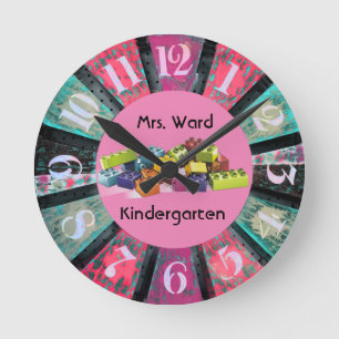 PERSONALIZE SCHOOL CLOCK RUNDE WANDUHR