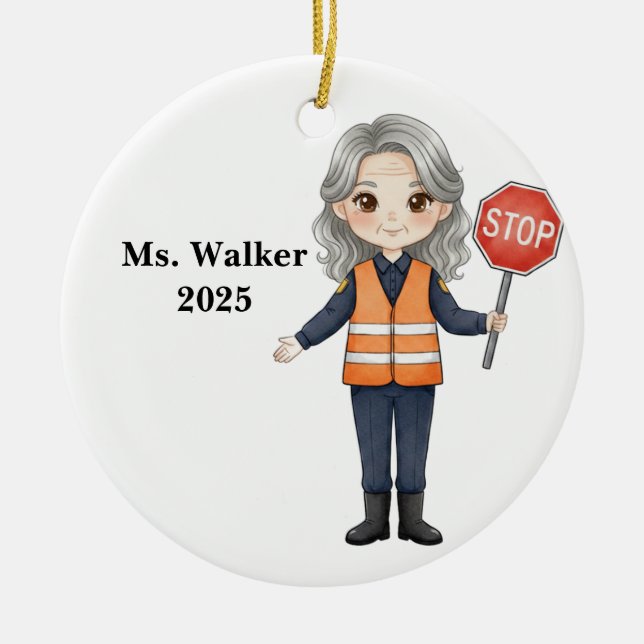 Personalize School Crossing Guard Keramik Ornament (Vorne)