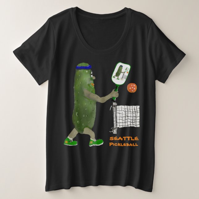 Personalize SEATTLE Mr. Pickle Pickleball Große Größe T-Shirt (Design vorne)