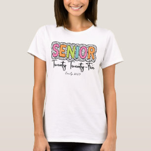 Personalize Senior 2025 Dalminton Dog T-Shirt