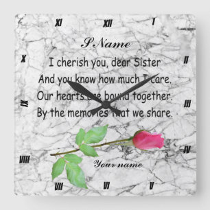 PERSONALIZE SISTER QUADRATISCHE WANDUHR