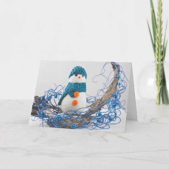 Personalize, Snowman, Weihnachtsdekoration Feiertagskarte (Vorderseite)