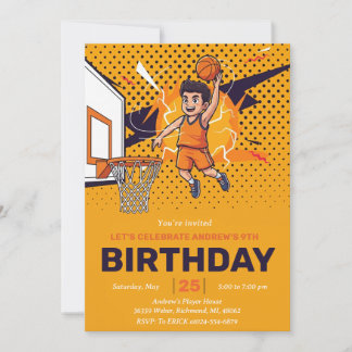 personalize Sport Basketball Birthday Einladung