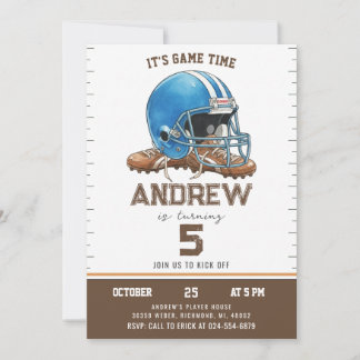Personalize Sport Football Birthday Einladung