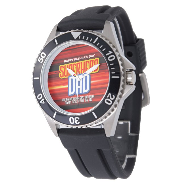 Personalize SuperHero Vater Armbanduhr (Schrägansicht)