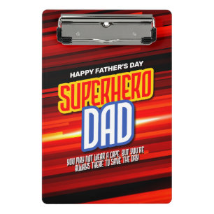 Personalize SuperHero Vater Mini Klemmbrett