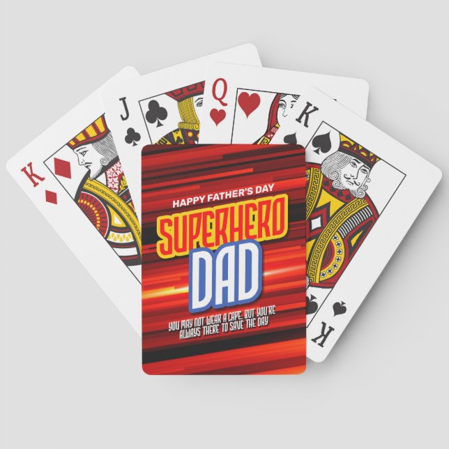 Personalize SuperHero Vater Spielkarten (Rückseite)