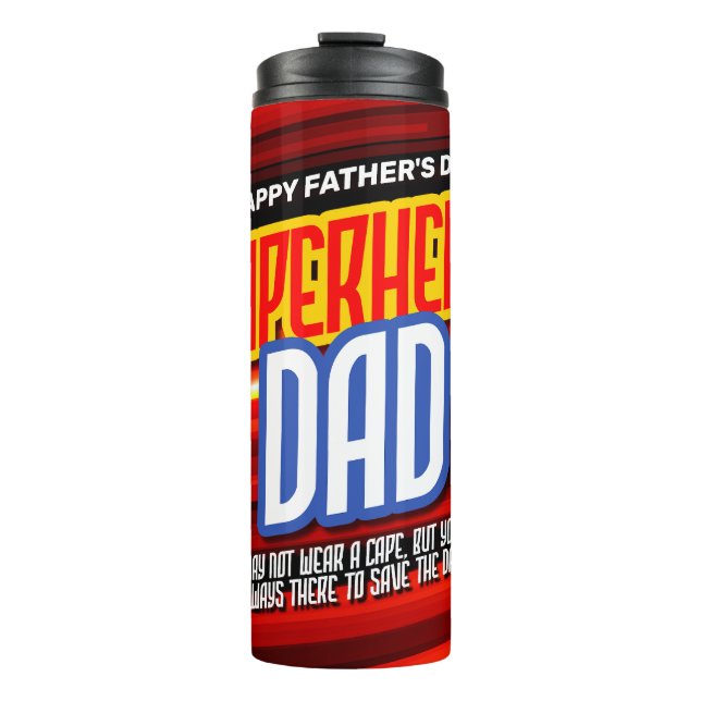 Personalize SuperHero Vater Thermosbecher (Vorderseite)