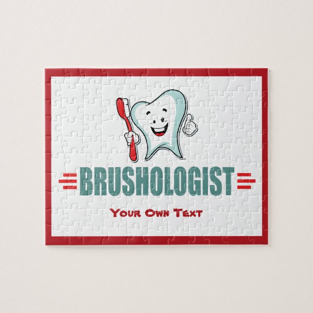 Personalize This Funny Brushing Your Teeth Puzzle (Horizontal)