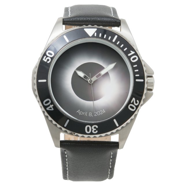 Personalize Total Solar Eclipse 2024 Geschenk Armbanduhr (Vorderseite)