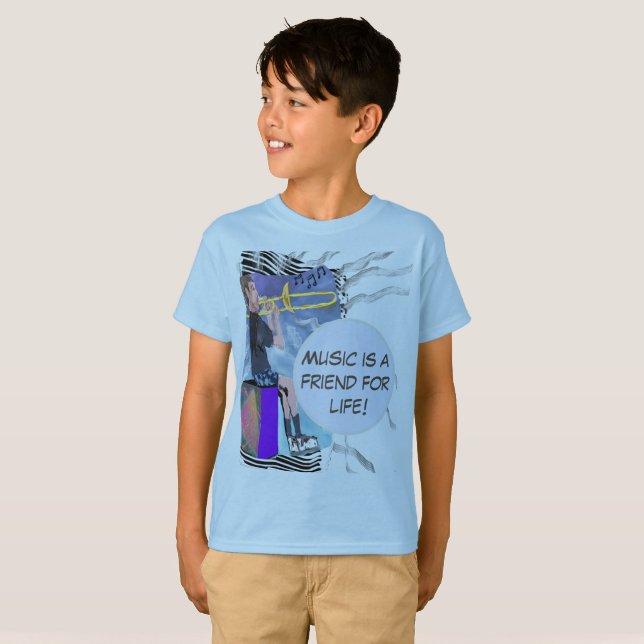 Personalize Trombone Music ist ein Freund des Lebe T-Shirt (Vorne ganz)