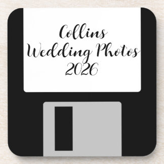 Personalize Wedding Photos Floppy Disk Coaster - 6 Getränkeuntersetzer