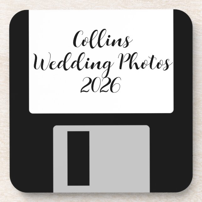 Personalize Wedding Photos Floppy Disk Coaster - 6 Getränkeuntersetzer (Vorderseite)