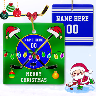 Personalize, Weihnachten Geschenke für Hockeyspiel Keramikornament