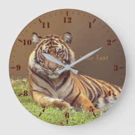 Personalize wild animal Tiger photography Große Wanduhr
