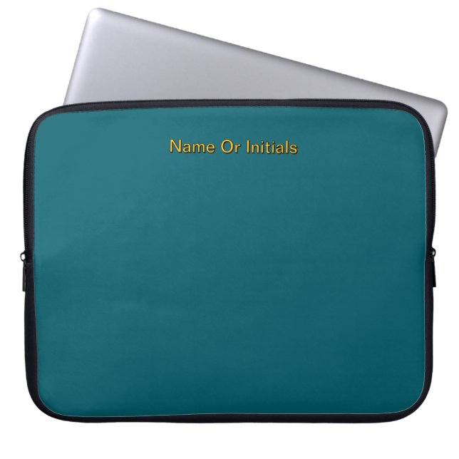 Personalize With Name Initials Teal     Laptopschutzhülle (Vorderseite)