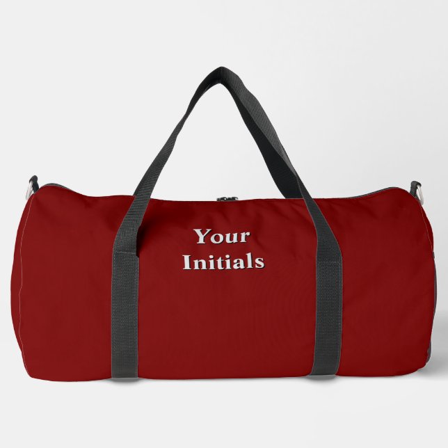 Personalize With Your Initials Red   Duffle Bag (Vorderseite)