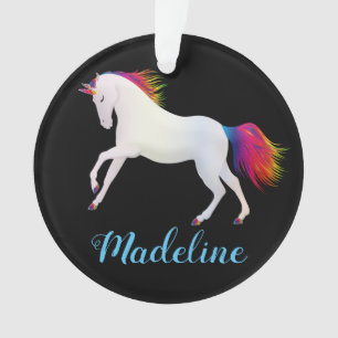 Personalize Your Own Colorful Unicorn Ornament