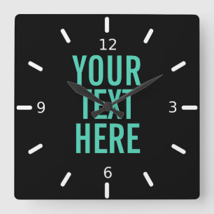 Personalize Your Own Quadratische Wanduhr